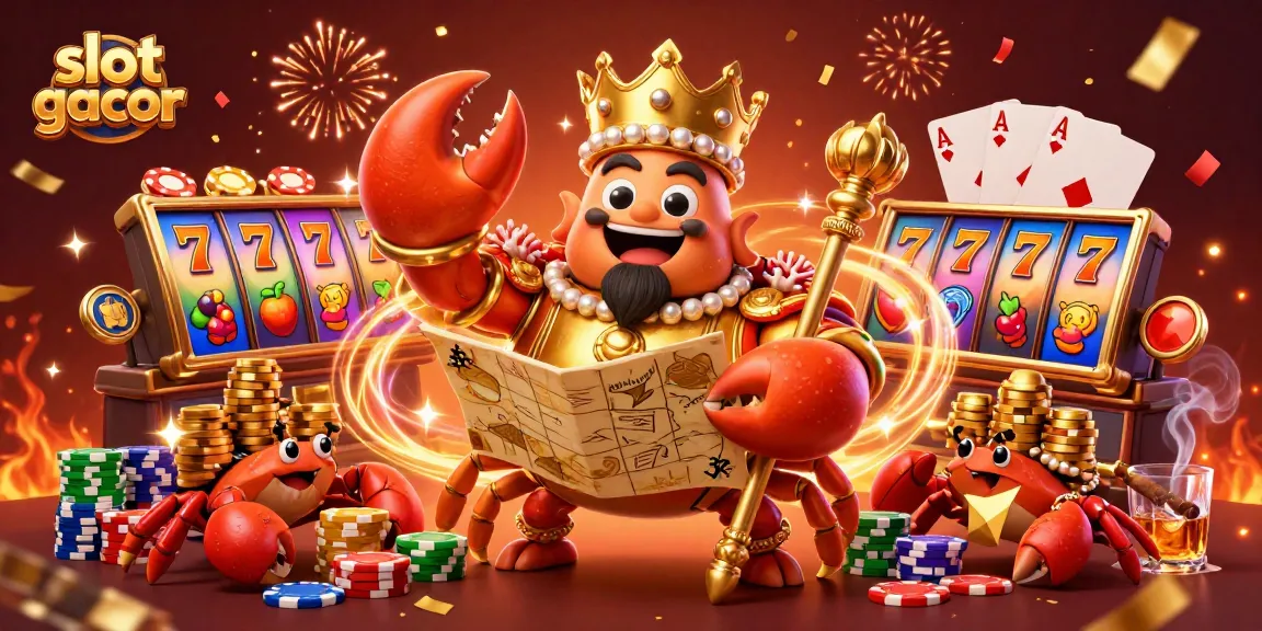 Enhance your winnings with slot gacor-themed illustration featuring a golden crab emperor.