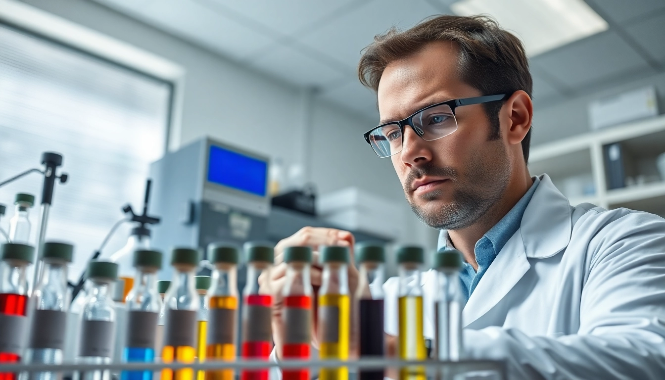 Investigating third-party tested research peptides in a high-tech lab setting.
