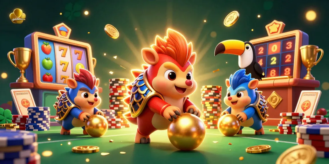 gamebancanohu engages players in a vibrant slots showdown featuring rival pangolins and magical casino elements