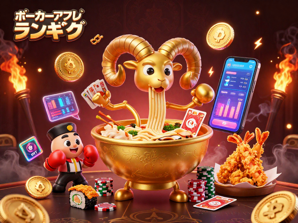 ポーカーアプリ ランキングをテーマにしたオンラインカジノのイラスト。
