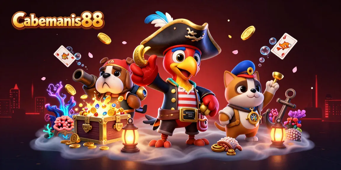 Cabemanis88 captivates players with a lively pirate scene filled with treasure and gaming elements
