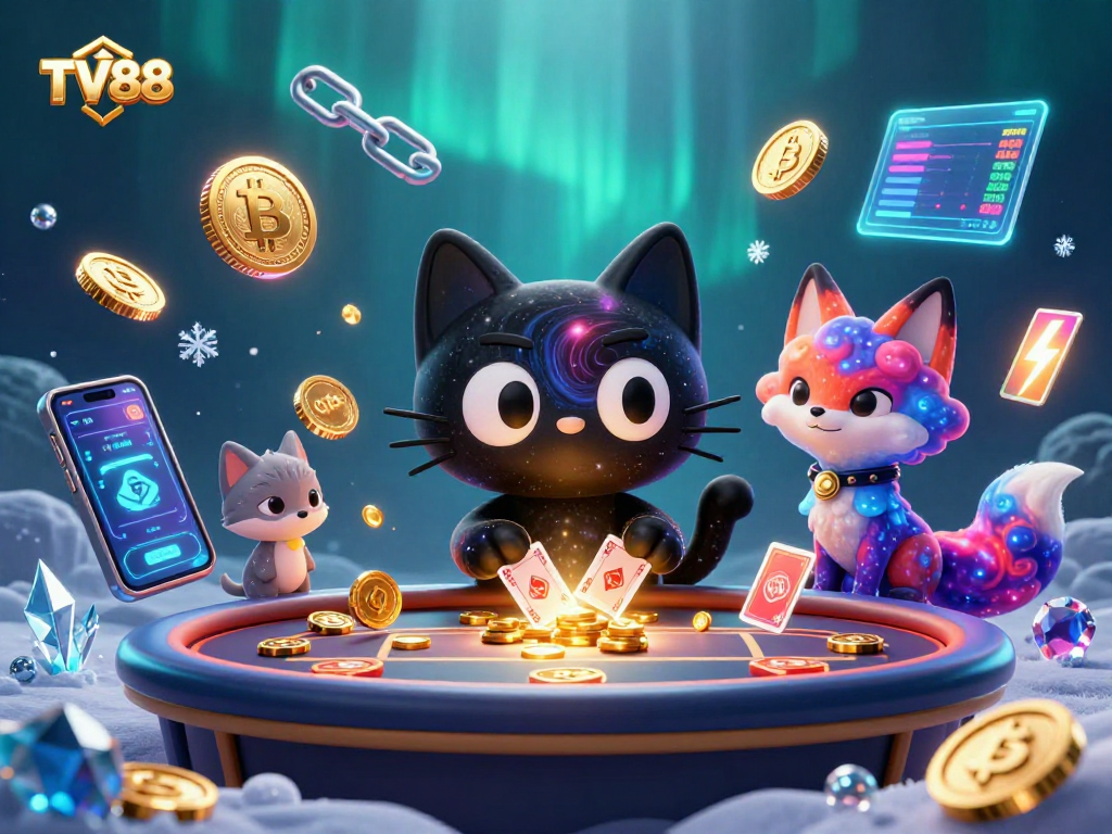 TV88 engages players with cosmic casino elements and vibrant 3D characters, enhancing gaming excitement.