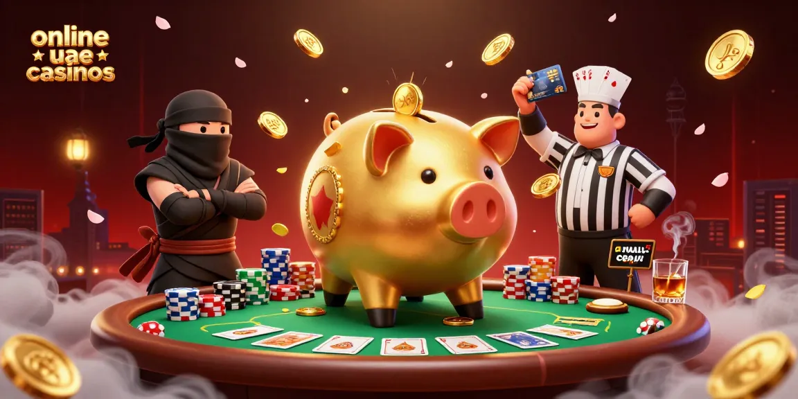 Experience thrilling action in top online uae casinos with a golden piggy bank sumo wrestler!