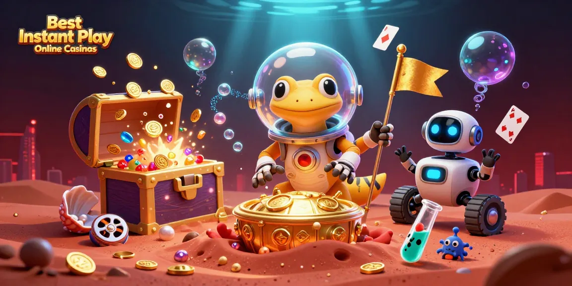 Discover top games at the Best Instant Play Online Casinos with a vibrant alien adventure scene.
