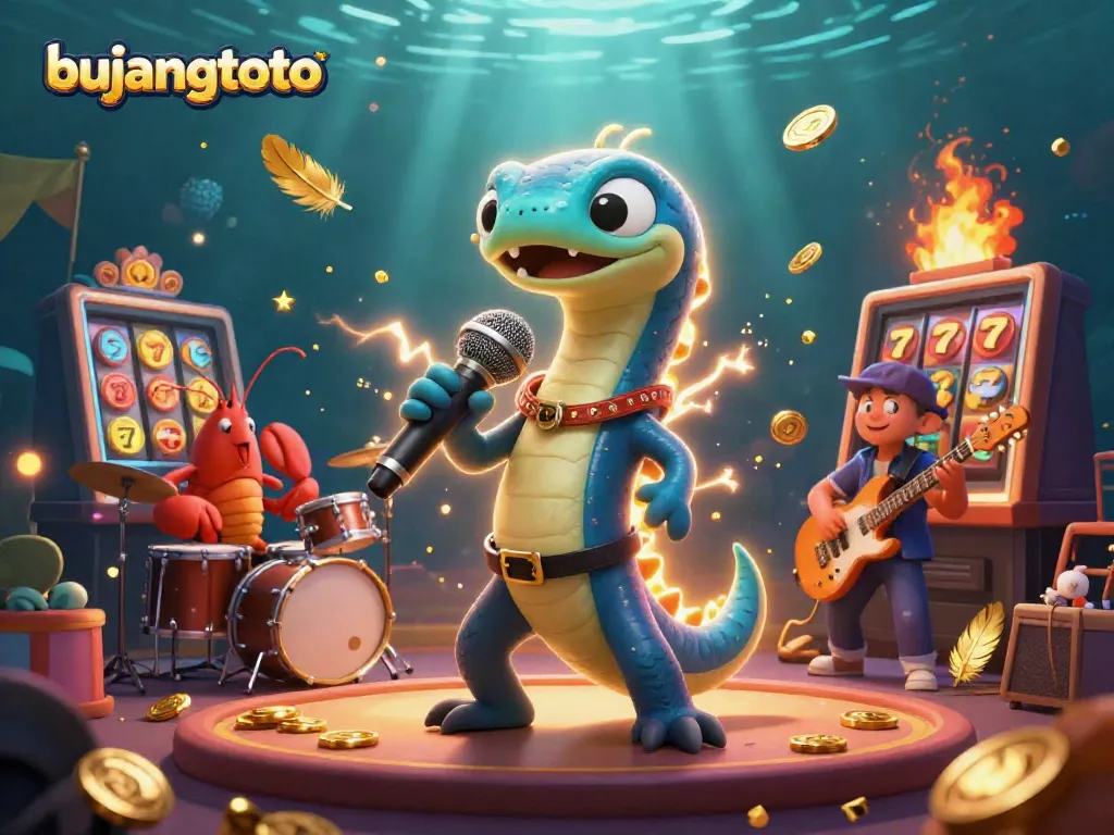 Experience the thrilling underwater atmosphere of bujangtoto with a DJ electric eel and a live backup band.