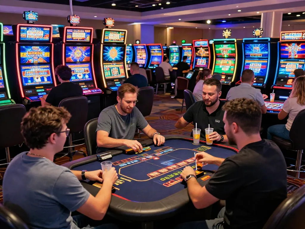 Players enjoying exciting gaming experiences at DA88 online casino, highlighting vibrant atmosphere and diverse games.
