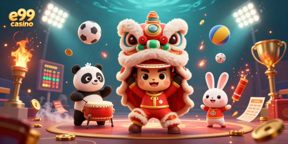Join the excitement at e99 casino with dynamic animated gaming elements and lively characters.