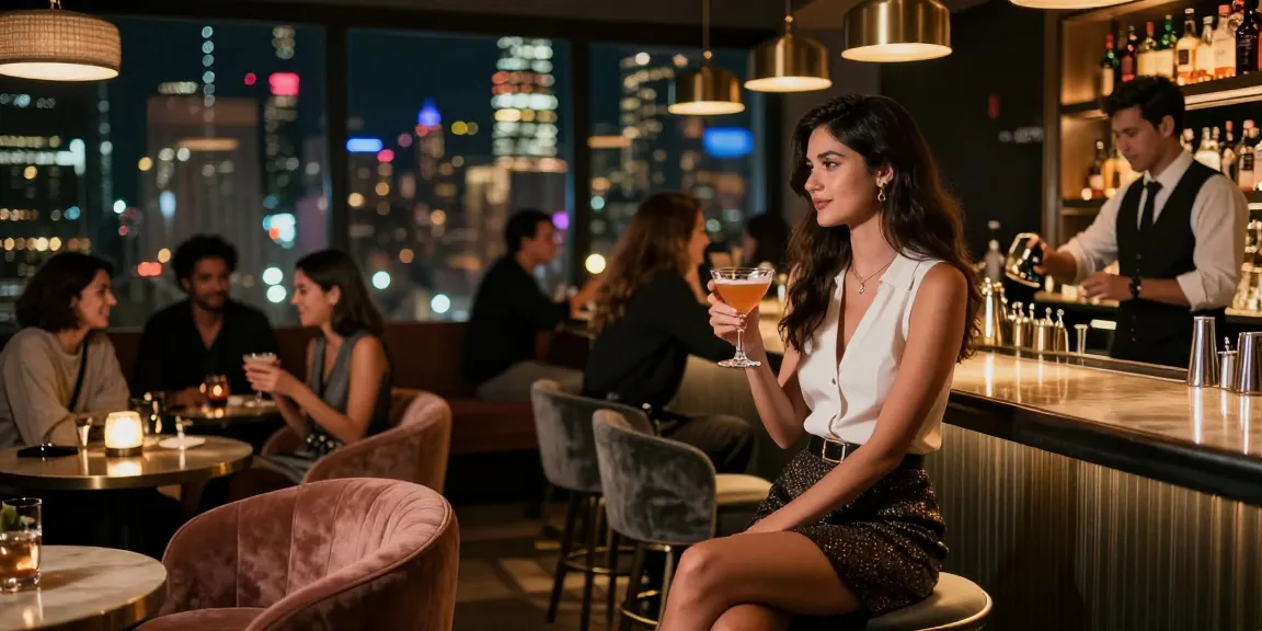 Gái gọi tại quán bar hiện đại, phong cách trẻ trung và năng động.